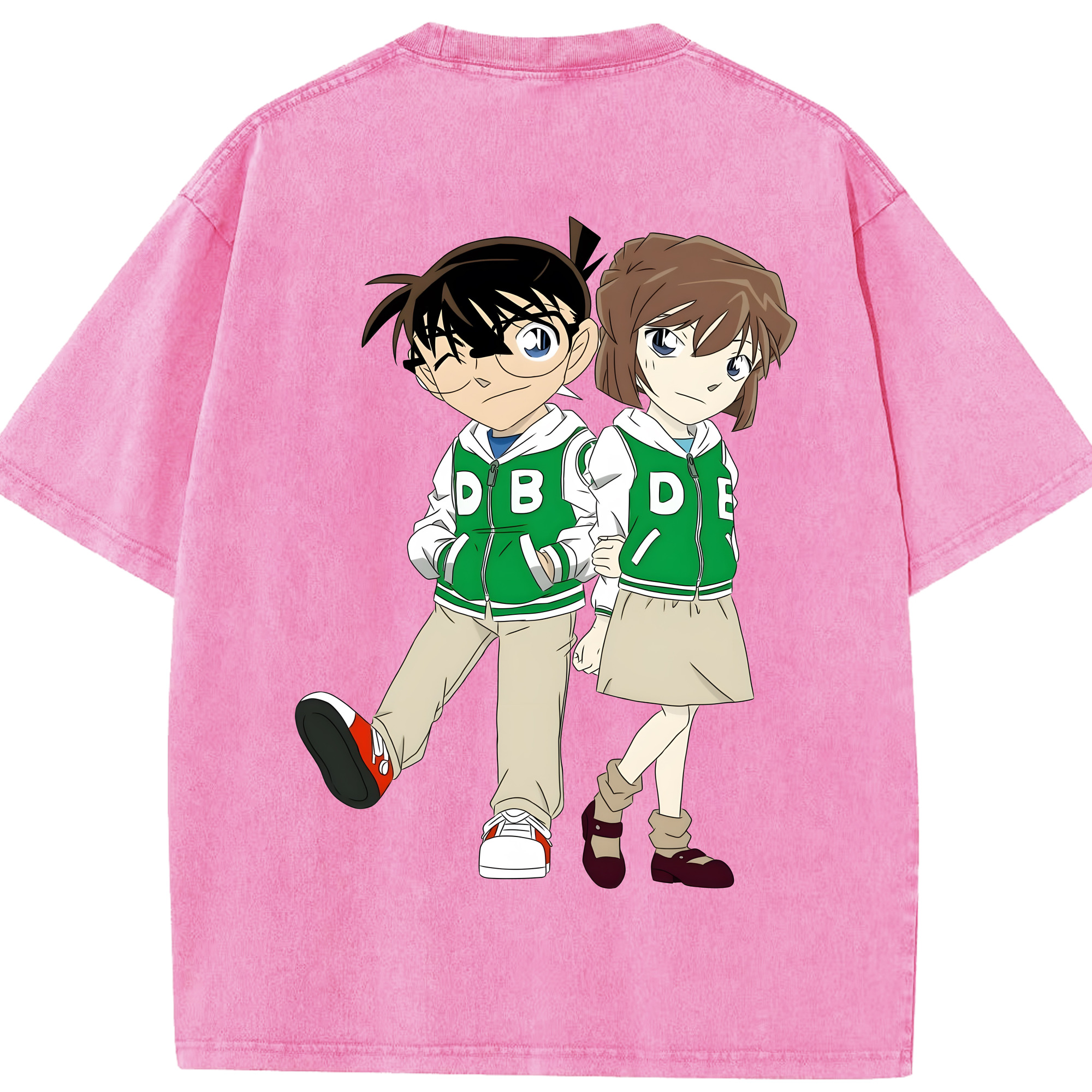 （画像用） 名探偵コナン 江戸川 コナン Detective Conan Conan Edogawa 綿100% ヴィンテージ風 半袖Tシャツ（背面プリント）